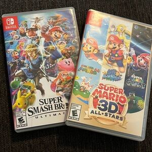 Nintendo switch games: Super Smash Bros Ultimate & Super Mario 3D All stars